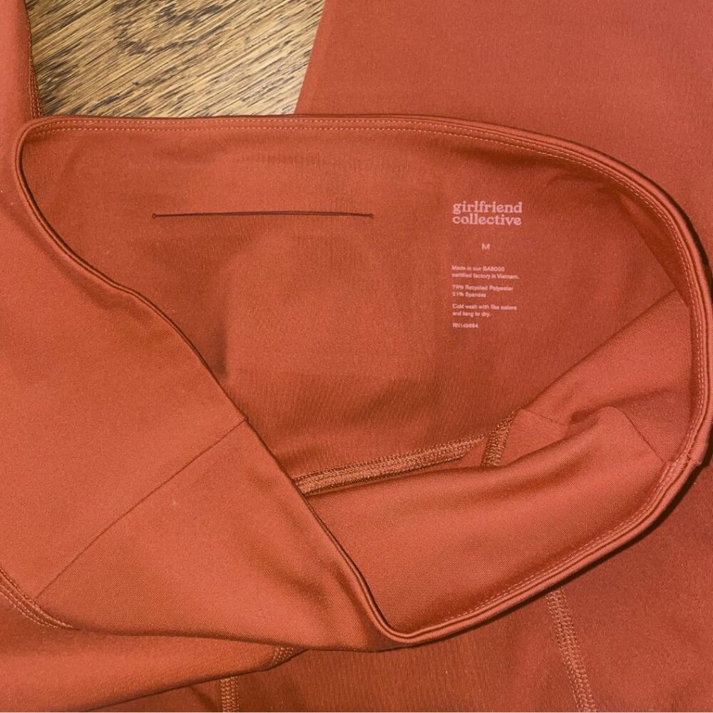 Girlfriend Collective High Rise Compression Leggings in Rust, Size: M - Picture 6 of 7